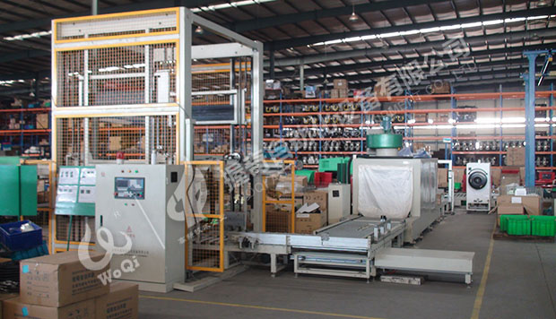 柴油機(jī)成品自動(dòng)封箱、縮膜、打包、碼垛線